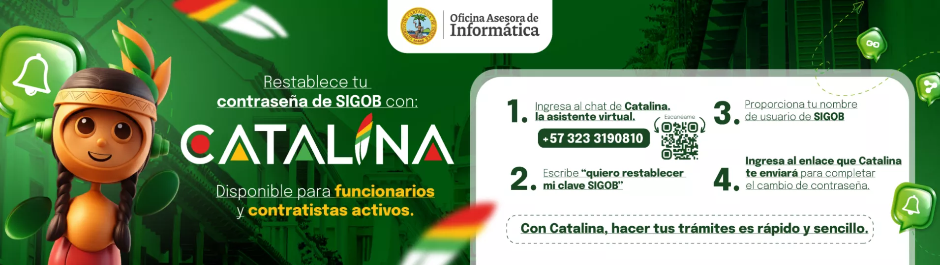 Restablece tu contraseña de SIGOB con Catalina