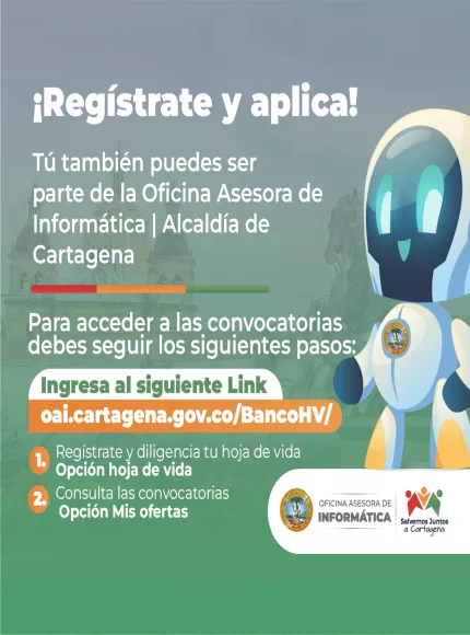 Postulate ya a convocatoria de la oficina asesora de informatica de la alcaldia de cartagena.