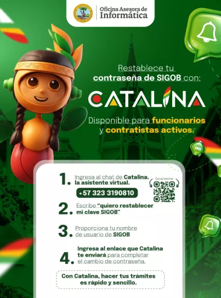 Restablece tu contraseña de SIGOB con Catalina