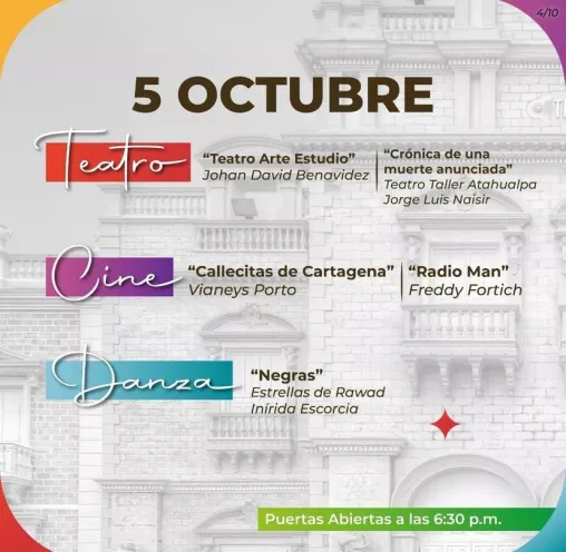 La entrada a estos eventos no tiene ningún costo. Las puertas del Teatro estarán abiertas desde las 5:30 de la tarde.