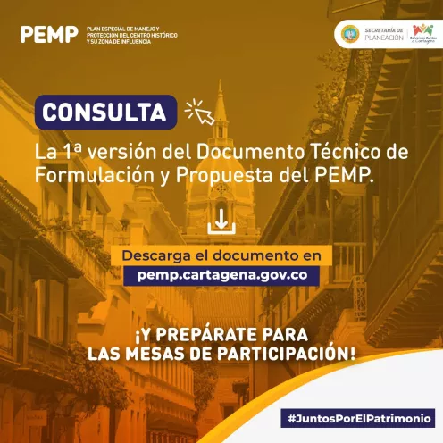 El documento se encuentra disponible en la página web pemp.cartagena.gov.co. 