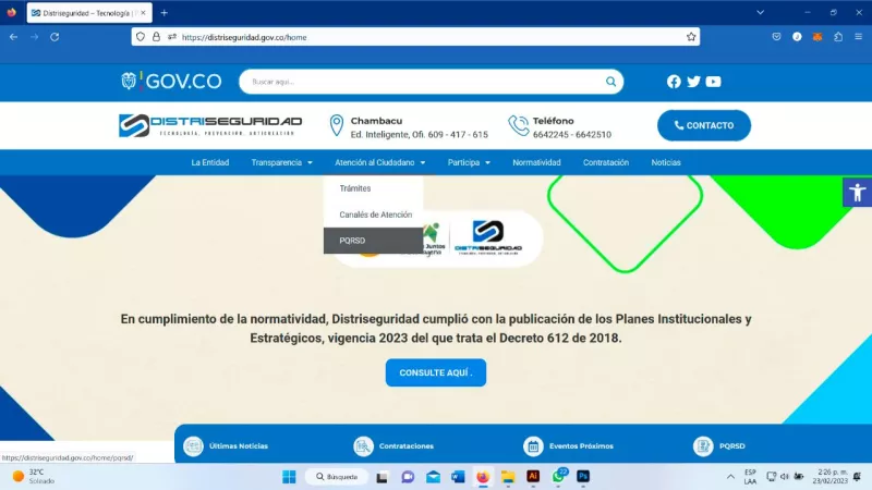 Distriseguridad recuerda a la ciudadanía que están habilitados los canales de atención al ciudadano