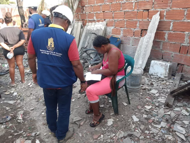 La OAGRD entregó asistencia humanitaria a tres familias afectadas, compuestas por 17 personas
