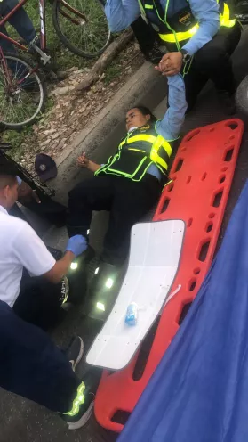Sufrió lesiones en su pierna derecha, brazo izquierdo y hematomas en su rostro