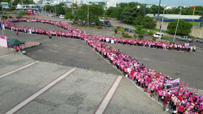 En caminata contra el cáncer de mama