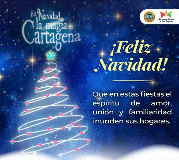 banner informativo de feliz navidad, alcaldía mayor de cartagena de indias.