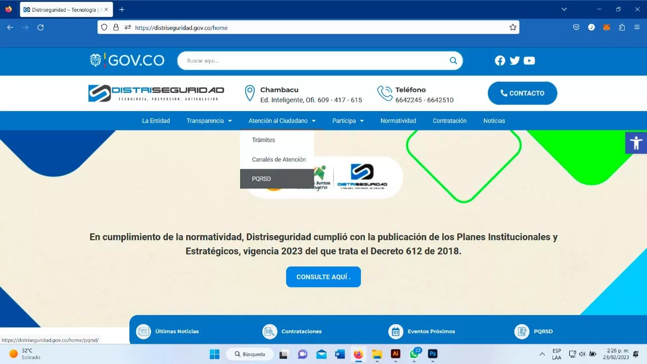 Distriseguridad recuerda a la ciudadanía que están habilitados los canales de atención al ciudadano