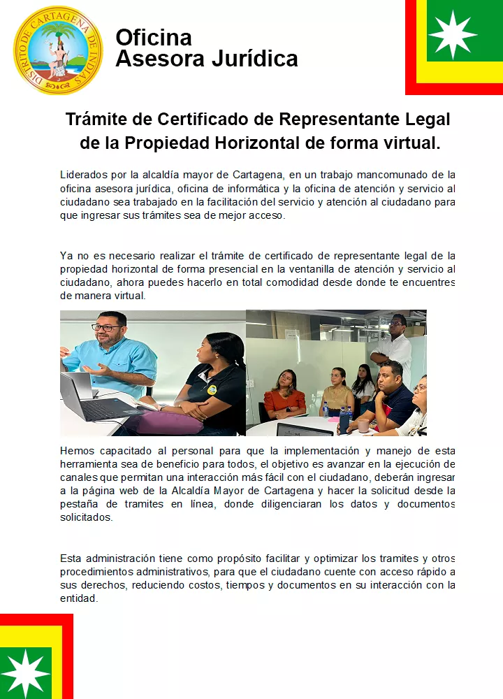 Certificado de Representante Legal de la Propiedad Horizontal de forma virtual.
