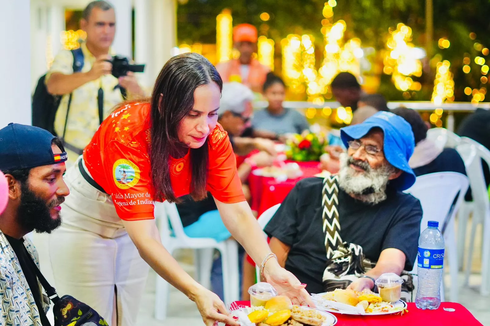 cena navideña habitante de calle